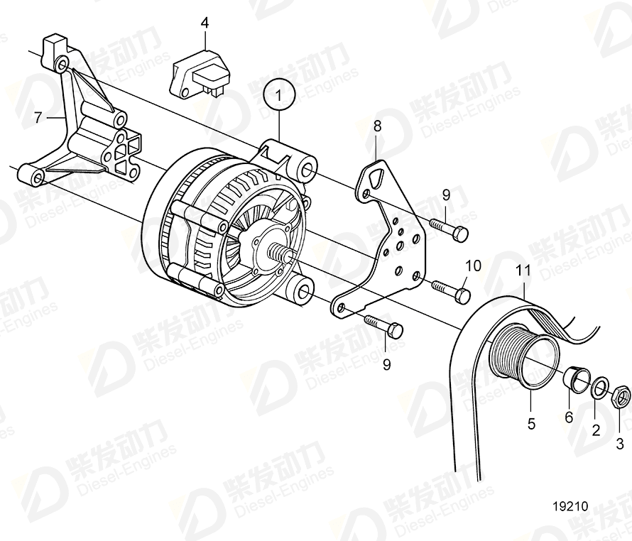 VOLVO Pulley 21067805 Drawing